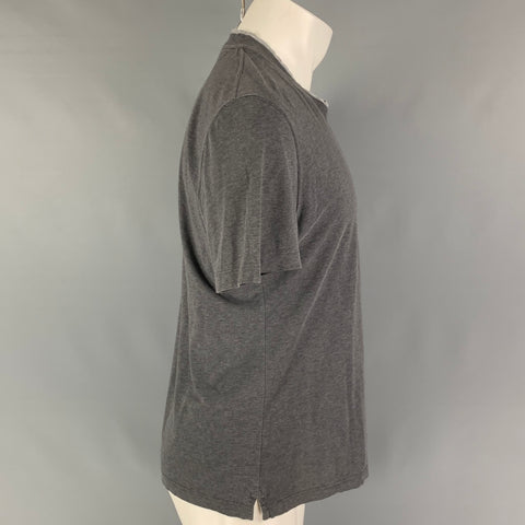 BRUNELLO CUCINELLI Size S Grey Cotton V-Neck T-shirt