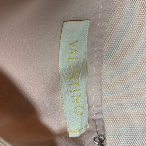 VALENTINO Size 8 Pink Linen &  Viscose Bow Sleeveless Dress