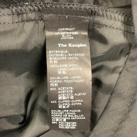 THE KOOPLES Size 36 Black Wool Zip Fly Dress Pants