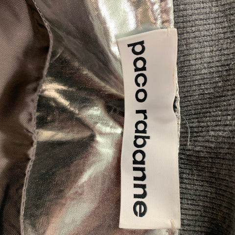 PACO RABANNE Talla M Cazadora bomber metalizada de algodón / poliuretano plateada
