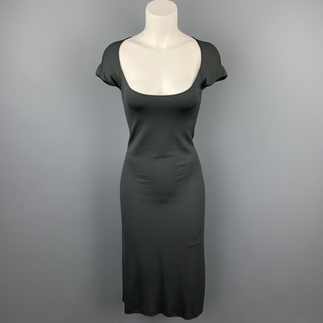 NARCISO RODRIGUEZ Size 8 Grey Jersey Rayon Blend A-Line Dress Sui Generis Designer Consignment NARCISO RODRIGUEZ Size 8 Grey Jersey Rayon Blend A-Line Dress Sui Generis Designer Consignment