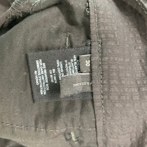 HELMUT LANG Size 30 Black Seersucker Elastane Blend Flat Front Casual Pants