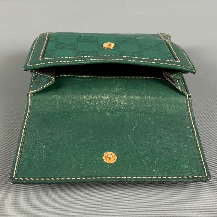 GUCCI Green Monogram Leather Wallet