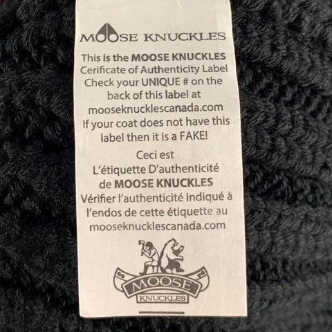 MOOSE KNUCKLES Black White & Red Knitted Wool/acrylic Hats