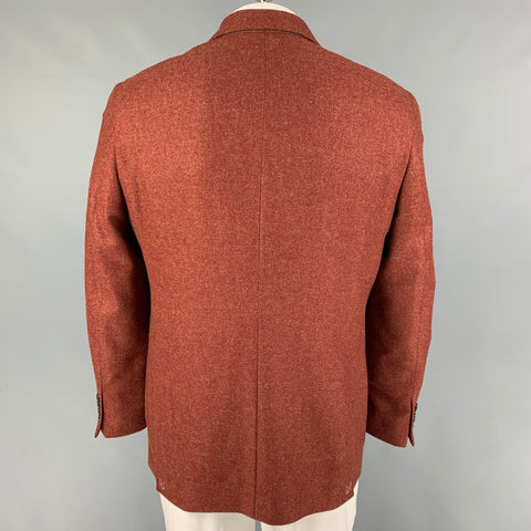 TODD SNYDER Size 42 Regular Burgundy Heather Wool Cashmere Sport Coat
