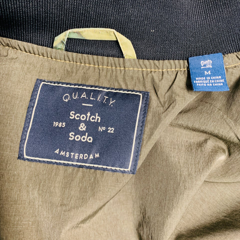 SCOTCH AND SODA Size M Green Leaves Bomber Jacket