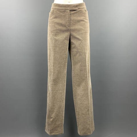 LORO PIANA Size 12 Grey Cotton Blend Corduroy Dress Pants
