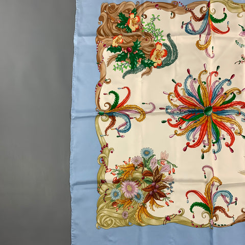 J.McLAUGHLIN Multi-Color Floral Silk Twill Scarf