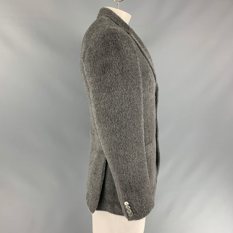 AFTER 6pm RODA Size 44 Grey Textured Wool Blend Single breasted Sport Coat