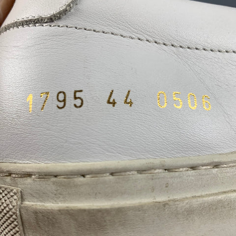 COMMON PROJECTS Size 11 White Solid Canvas Slip On Sneakers