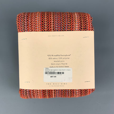 THE HILL-SIDE Brick Multi-Color Woven Cotton Blend Large Scarf