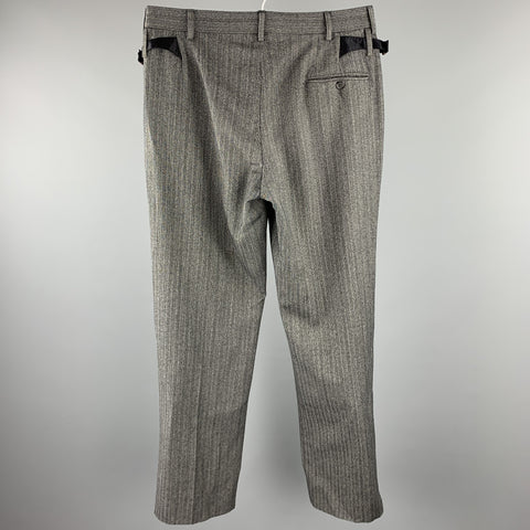 PAUL SMITH Size 30 Dark Gray Stripe Wool Zip Fly Dress Pants
