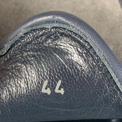 RUBINACCI Size 11 Grey Navy Solid Leather Slip On Loafers