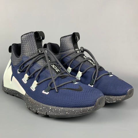 Zapatillas sin cordones de malla de tejidos mixtos NIKE Zoom talla 12 azul marino y gris carbón