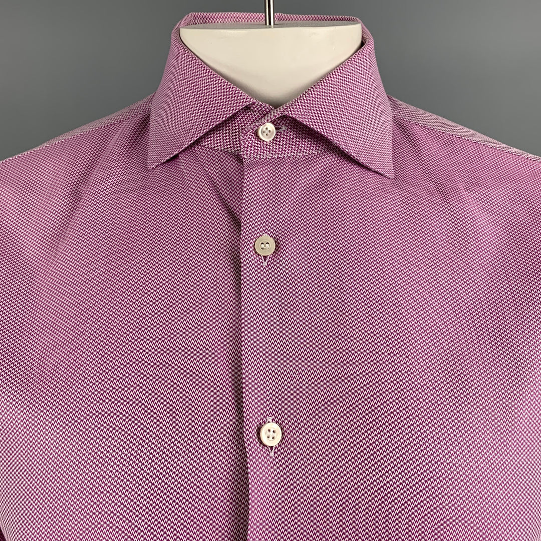 BOSS by HUGO BOSS Size L Pink & White  Button Down Long Sleeve Shirt