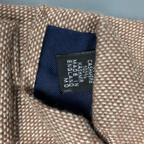 DRAKES LONDON Corbata de cachemira texturizada marrón y crema
