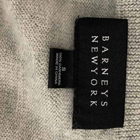 BARNEY'S NEW YORK Size S Grey Light Blue Cashmere Color Block Sweater