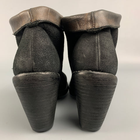 GUIDI Size 8 Black Suede Leather Ankle Boots