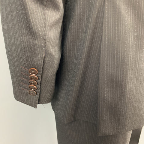 PAUL SMITH Size 42 Regular Brown Stripe Wool Notch Lapel Suit