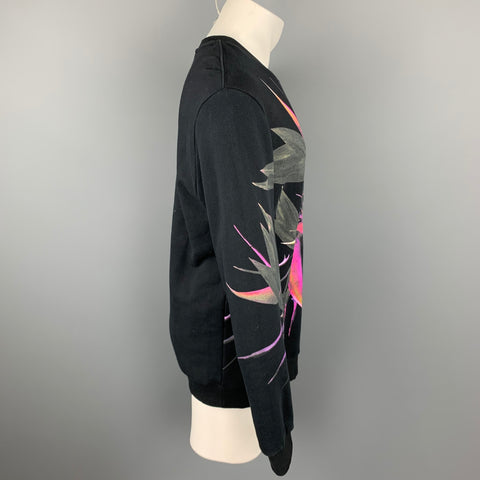 GIVENCHY S/S 2012 Size M Black Print Cotton Crew-Neck Sweatshirt