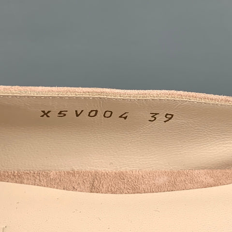 ARMANI COLLEZIONI Size 9 Nude Suede Silk Bow Flats