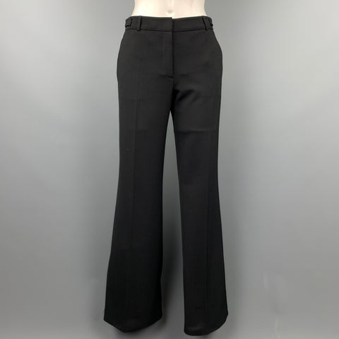 EMPORIO ARMANI Taille 4 Pantalon habillé en laine noire à jambe large