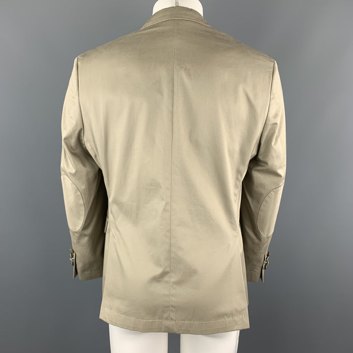 TALLIA Size 40 Khaki Short Cotton Notch Lapel Sport Coat
