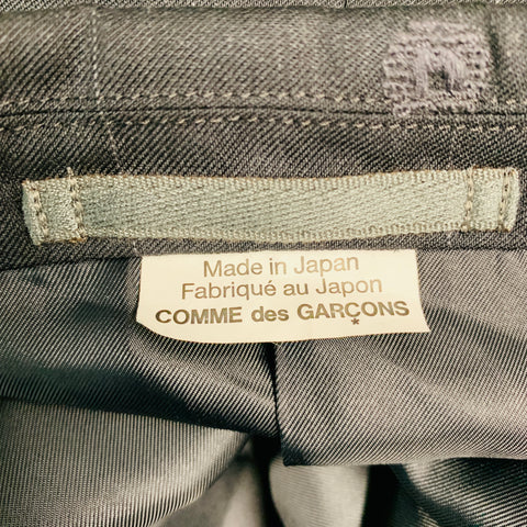 COMME des GARCONS Size S Black Grey Window Pane Wool Sport Coat