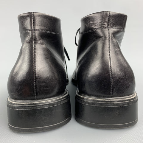 SALVATORE FERRAGAMO Taille 11,5 Bottes Chukka en cuir noir