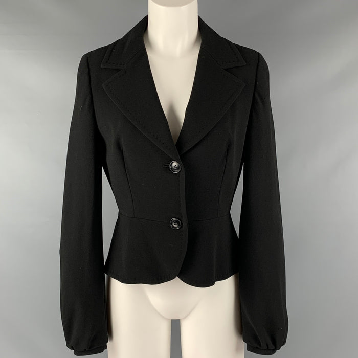 MAX MARA Size 8 Black Triacetate Blend Single Breasted Jacket