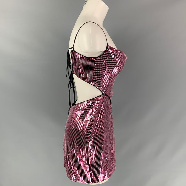 X by NBD Size XS Pink Polyester / Silk Sequined Back Strap Mini Dress