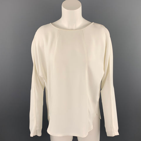 RALPH LAUREN Black Label Size 6 Beige Viscose Blend Dolmain Sleeve Blouse