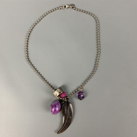 CHAN LUU Purple Silver Acetate Necklace