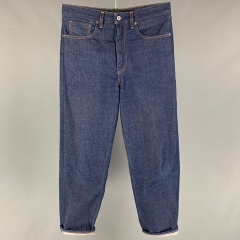 LEVI'S MADE & CRAFTED Size 32 Indigo Contrast Stitch Cotton High Waisted Jeans