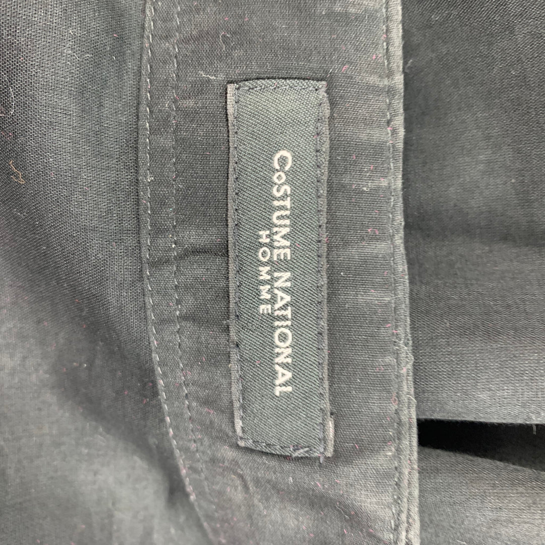 CoSTUME NATIONAL Size L Black See-Through Cotton Button Up Long Sleeve Shirt