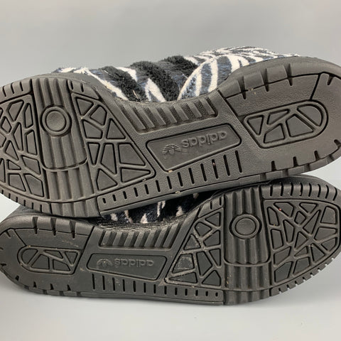 JEREMY SCOTT x ADIDAS Size 9 Black White Zebra High Top Sneakers