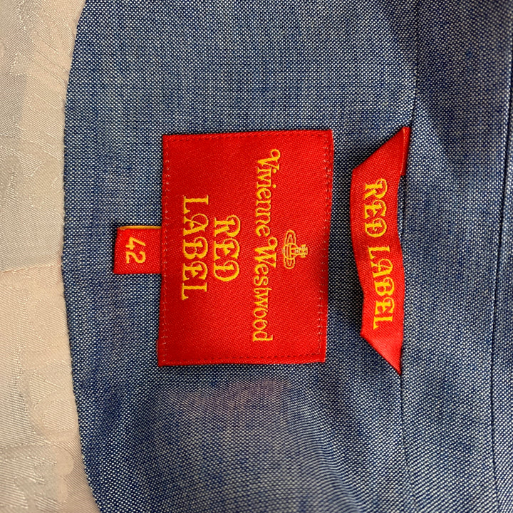 VIVIENNE WESTWOOD RED LABEL Size 6 Blue Wool Blend Ruffle Jacket