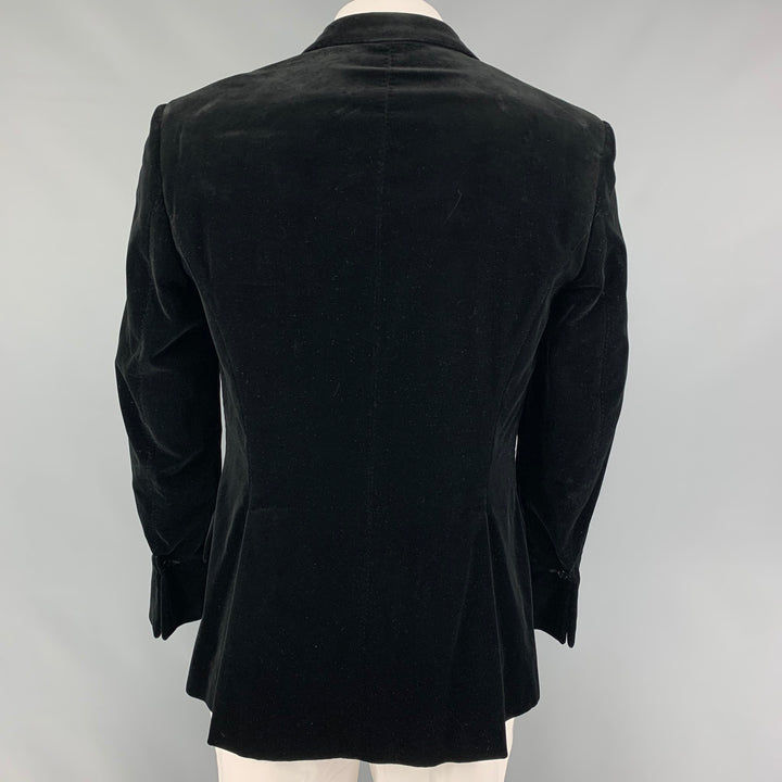 PAUL SMITH Taille 42 Manteau de sport à revers cranté en coton et viscose velours noir