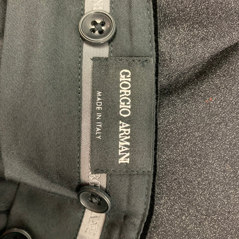 GIORGIO ARMANI Size 32 Charcoal Black Wool Silk Tuxedo Dress Pants