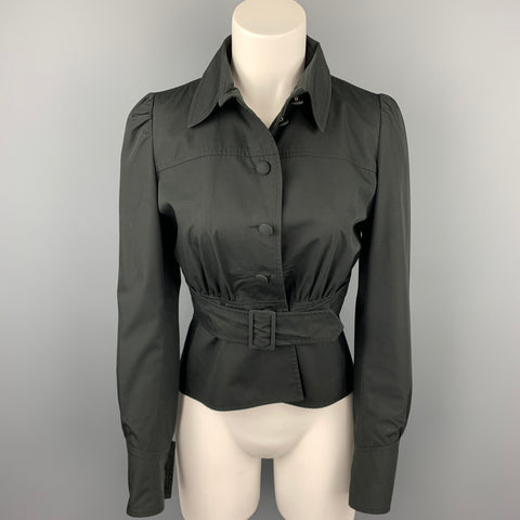 MARTIN GRANT Taille S Veste ceinturée en coton/polyester noir