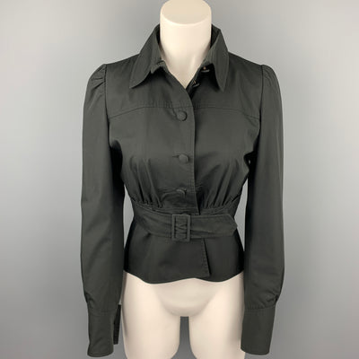 MARTIN GRANT Size S Black Cotton / Polyester Belted Jacket