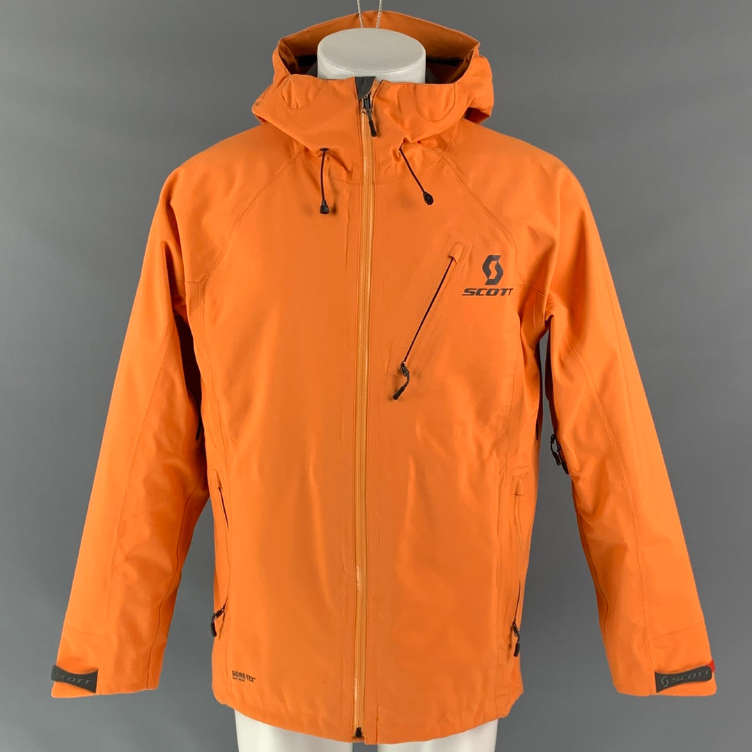 SCOTT Size M Orange Polyamide Hooded Gore-Tex Jacket
