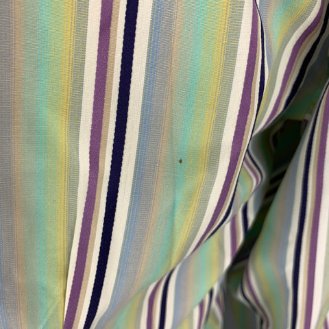 ETRO Taille M Chemise à manches longues en coton à rayures noires et vertes