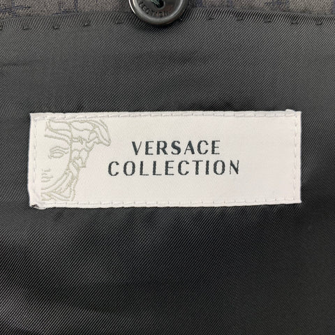 VERSACE COLLECTION Size 44 Black Acetate Blend Peak Lapel Sport Coat