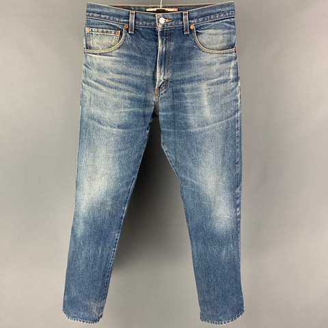 LEVI STRAUSS 517 Size 32 Blue Washed Cotton Bootcut Jeans