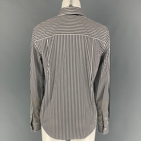 MARC JACOBS Camisa con botones a rayas de algodón blanco y negro talla 2