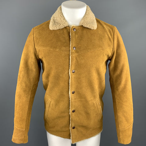 LEVI'S VINTAGE CLOTHING Size XS Tan Suede Shearling Snaps Jacket