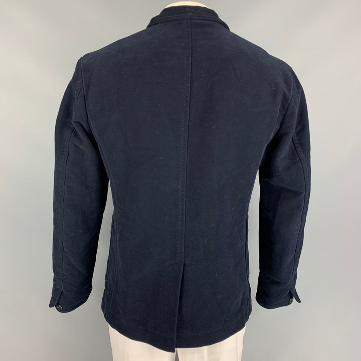 45rpm Size XL Navy Moleskin Cotton Notch Lapel Jacket