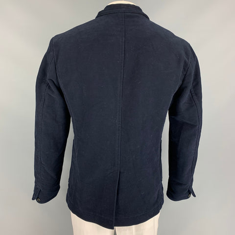 45rpm Size XL Navy Moleskin Cotton Notch Lapel Jacket