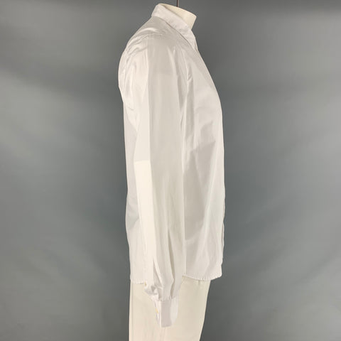 NORSE PROJECTS Size L White Solid Cotton Button Up Long Sleeve Shirt